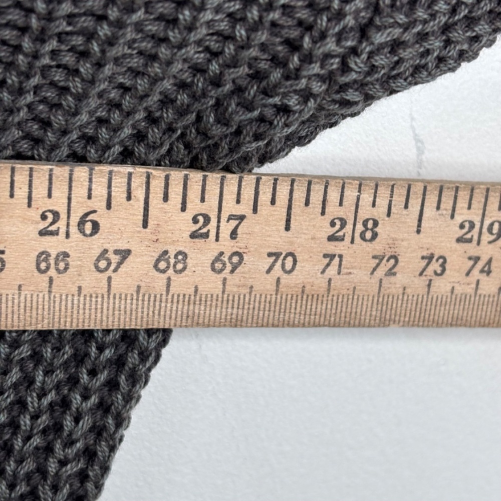 Aerie Oversized Chunky Sweater M Charcoal Ribbed Knit Scoop Neck Cozy Boho Cabin - Picture 9 of 10